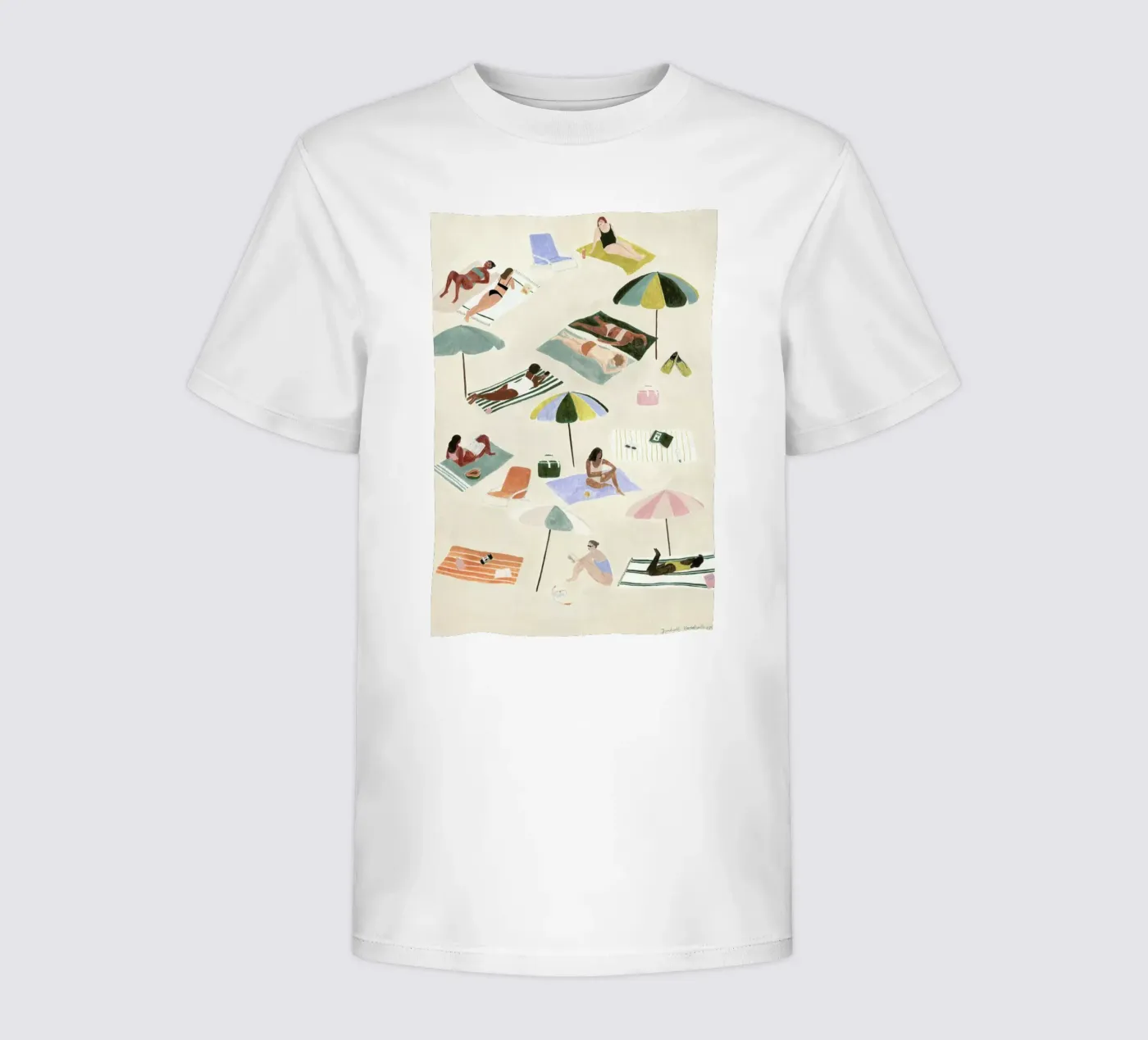 Sunbathing kids t-shirt by Isabelle Vandeplassche