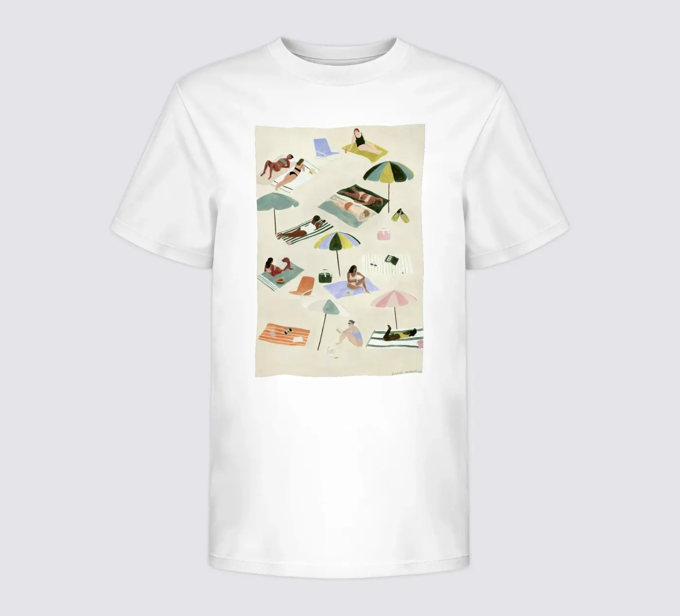 Sunbathing kids t-shirt by Isabelle Vandeplassche
