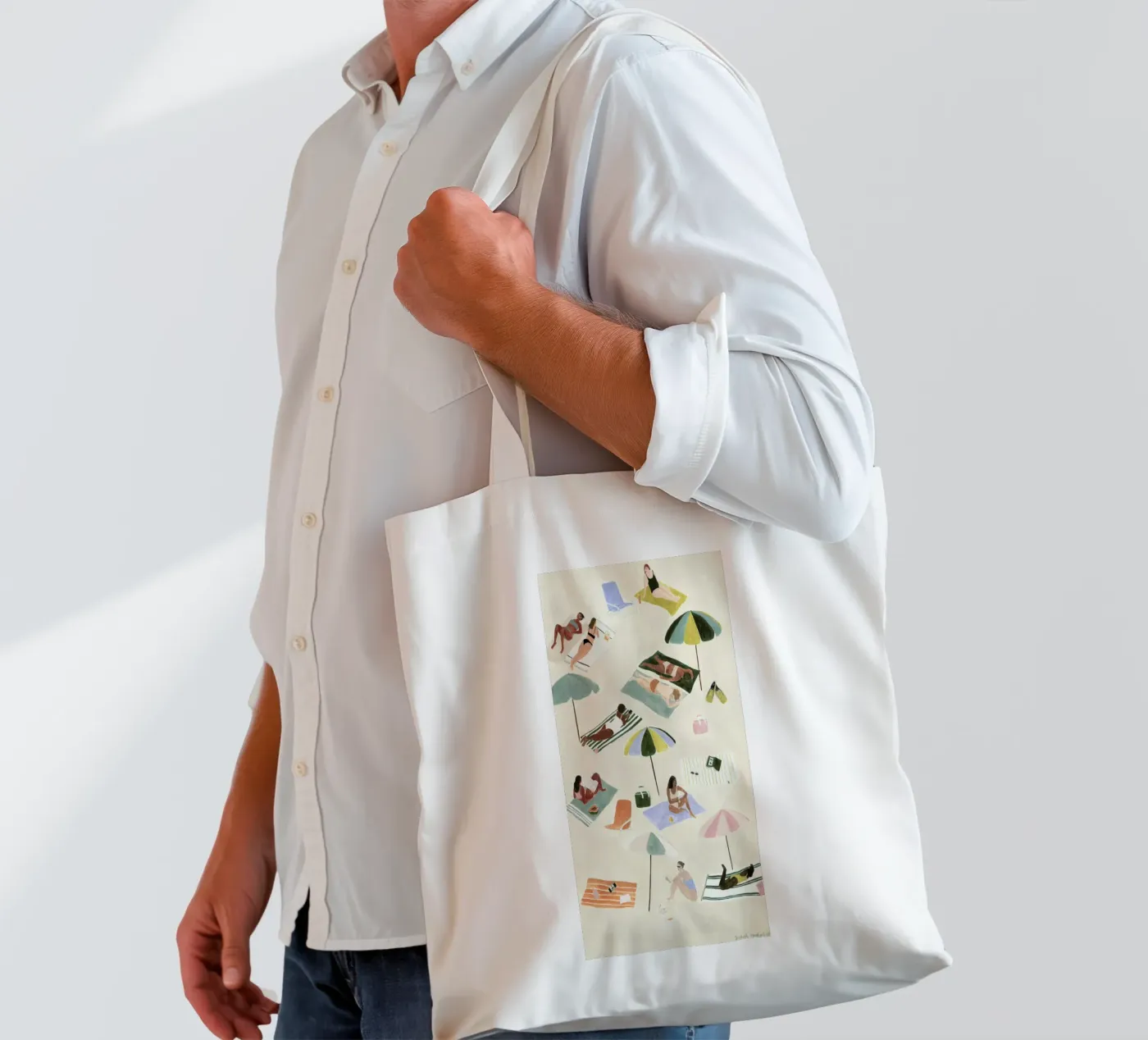 Sunbathing tote bag by Isabelle Vandeplassche