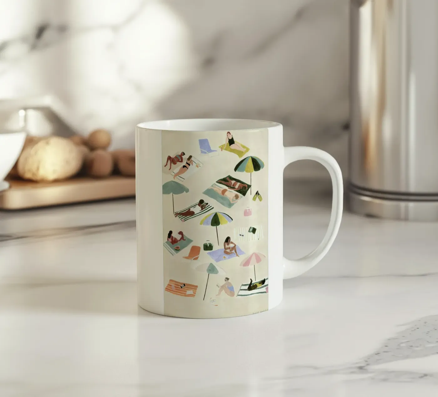 Sunbathing mug en céramique de Isabelle Vandeplassche