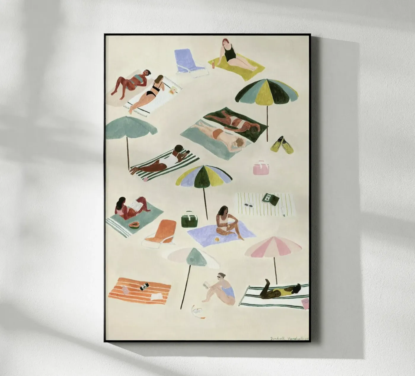 Sunbathing acryl van Isabelle Vandeplassche