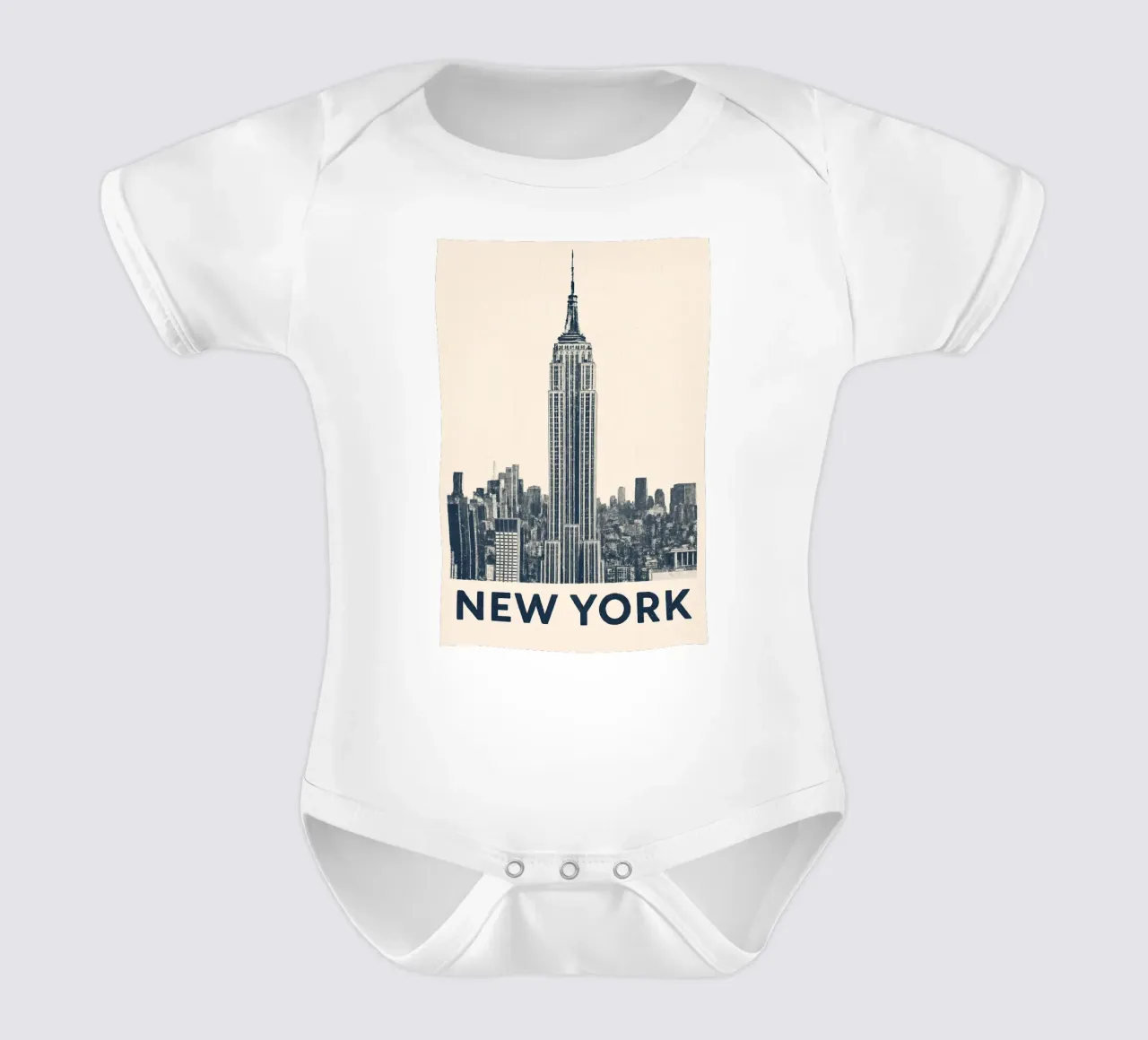 New York – Empire View - Linocut Series body neonato maniche corte da Studio Mooodz