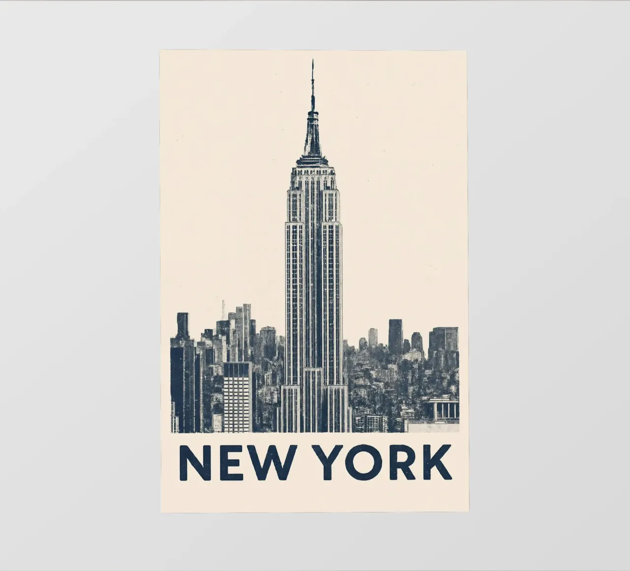 New York – Empire View - Linocut Series pellicola backlit da Studio Mooodz
