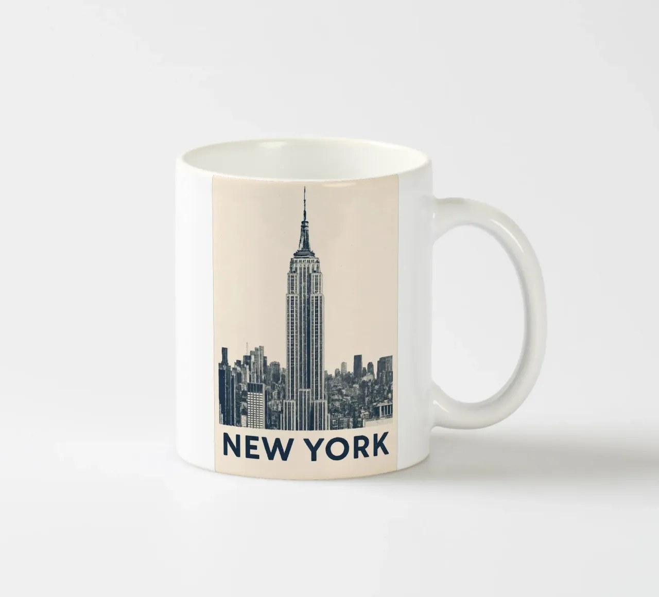 New York – Empire View - Linocut Series tazza in ceramica da Studio Mooodz
