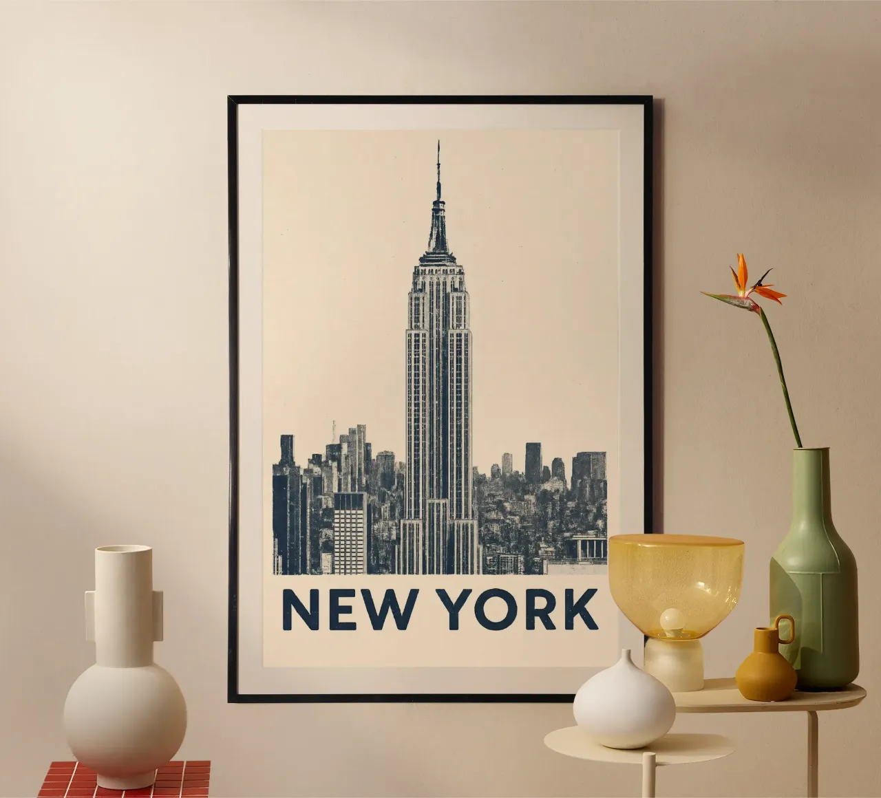 New York – Empire View - Linocut Series carta hahnemühle da Studio Mooodz