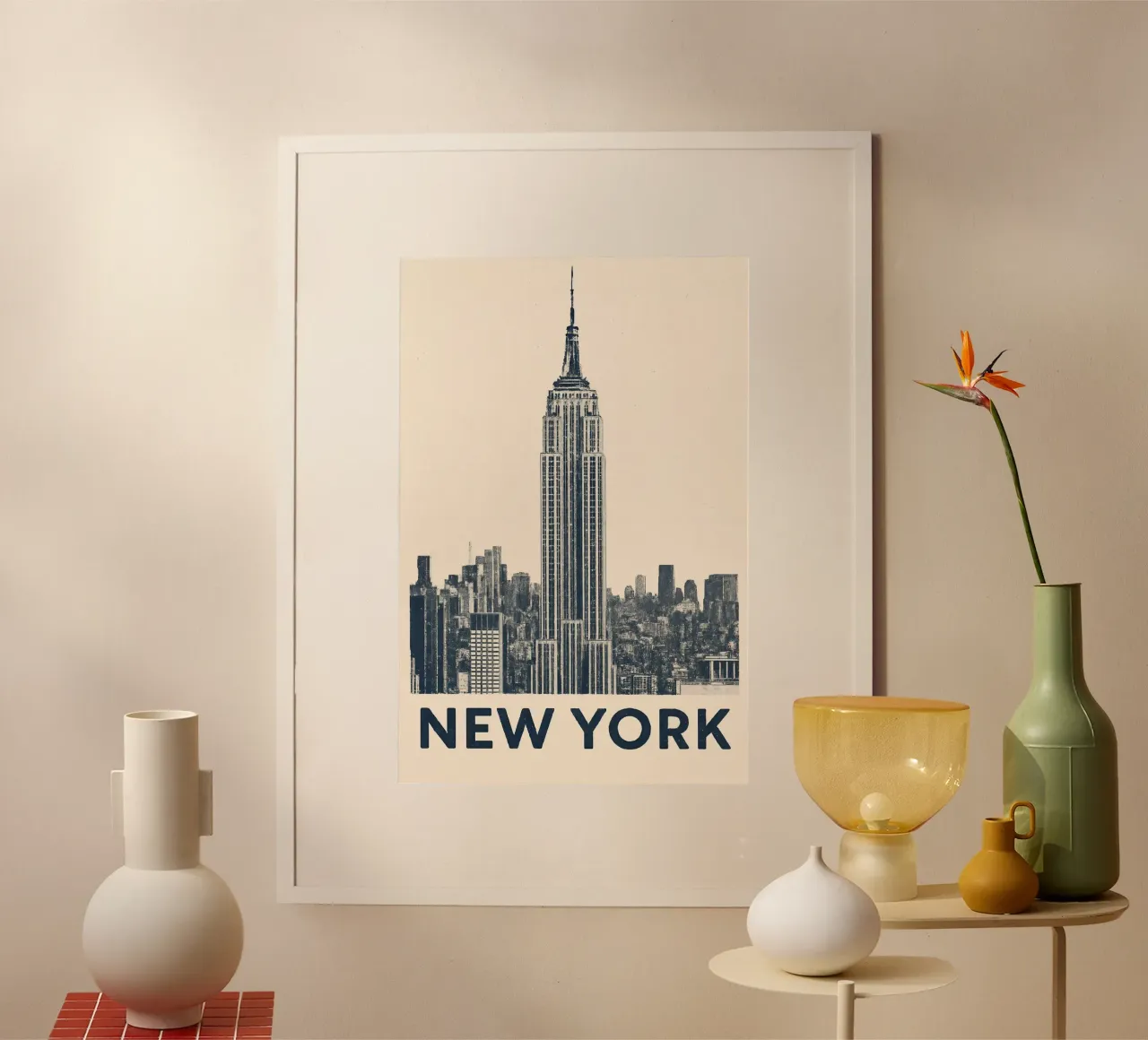 New York – Empire View - Linocut Series carta hahnemühle da Studio Mooodz