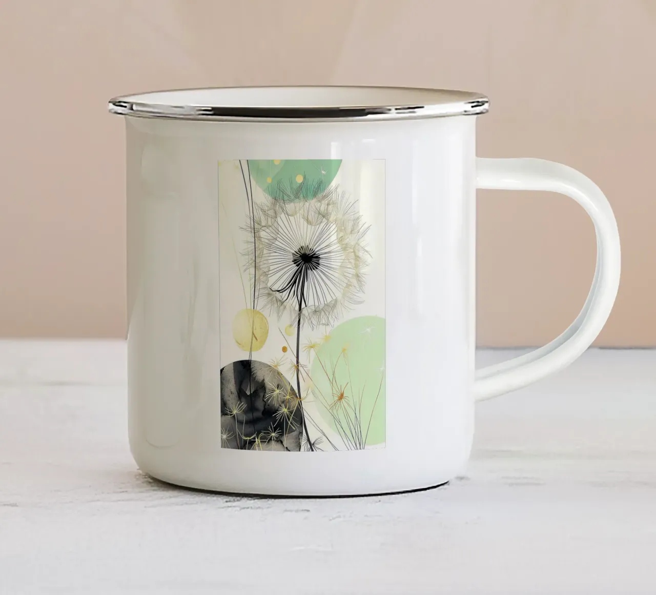 Semi di tarassaco tazza in smalto da Justyna Jaszke JBJart