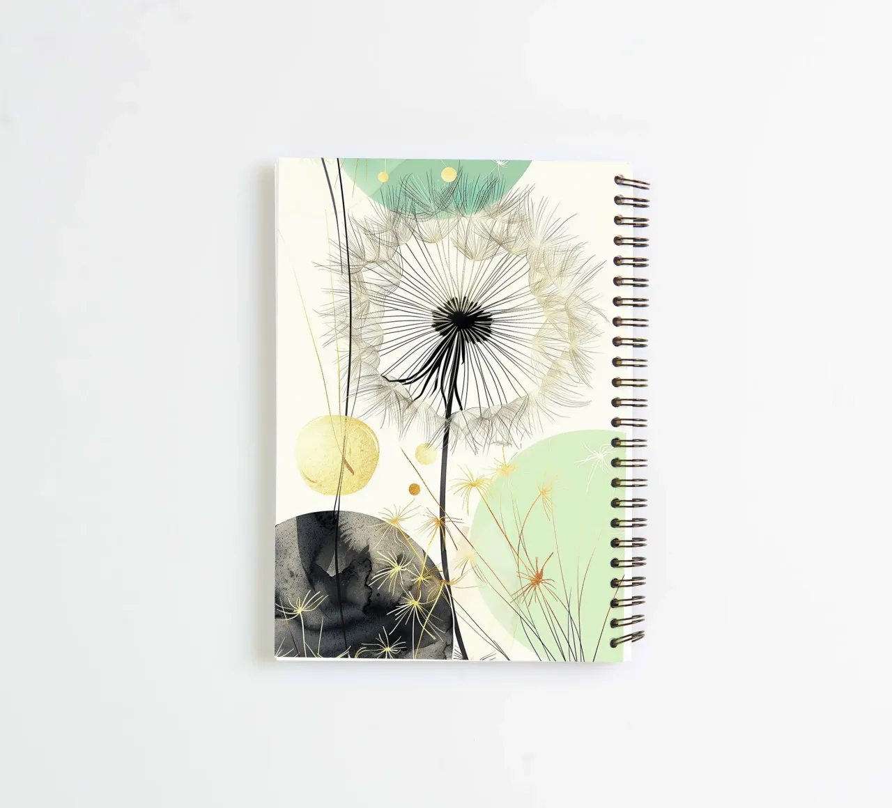 Dandelion seeds spiral notebook by Justyna Jaszke JBJart