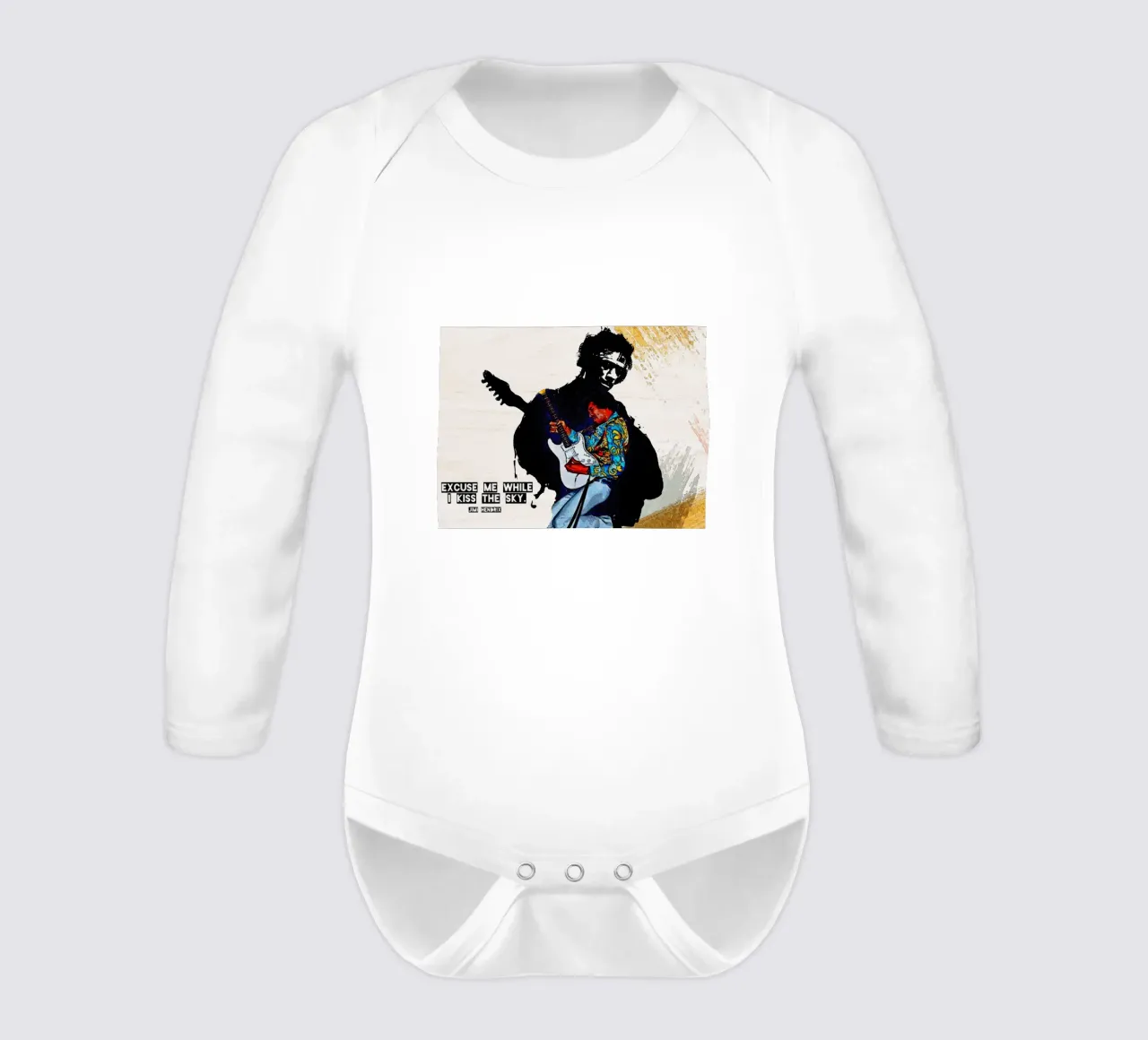 I kiss the sky long-sleeve baby romper by Gunawan Rb
