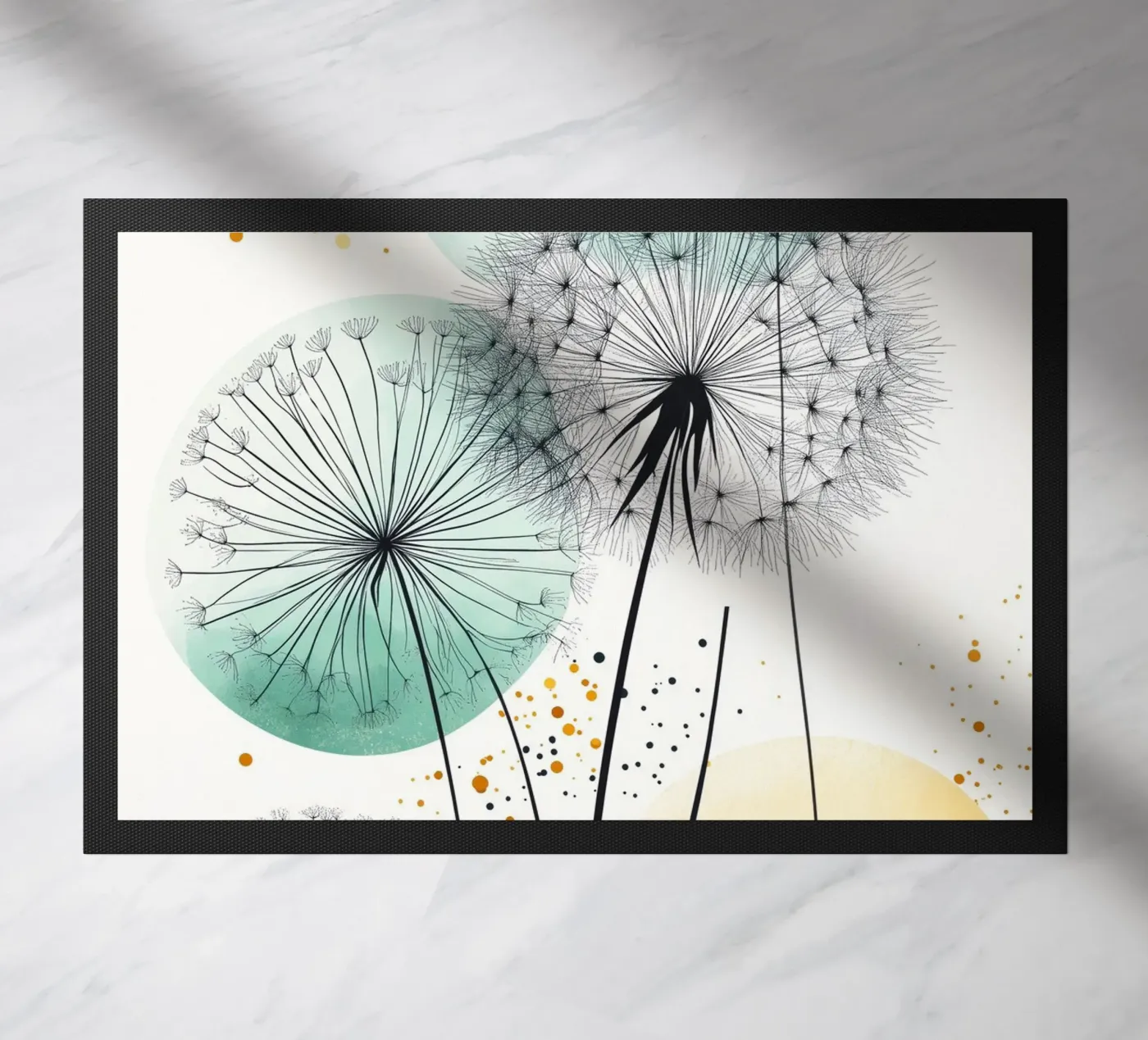 Dandelions doormat by Justyna Jaszke JBJart