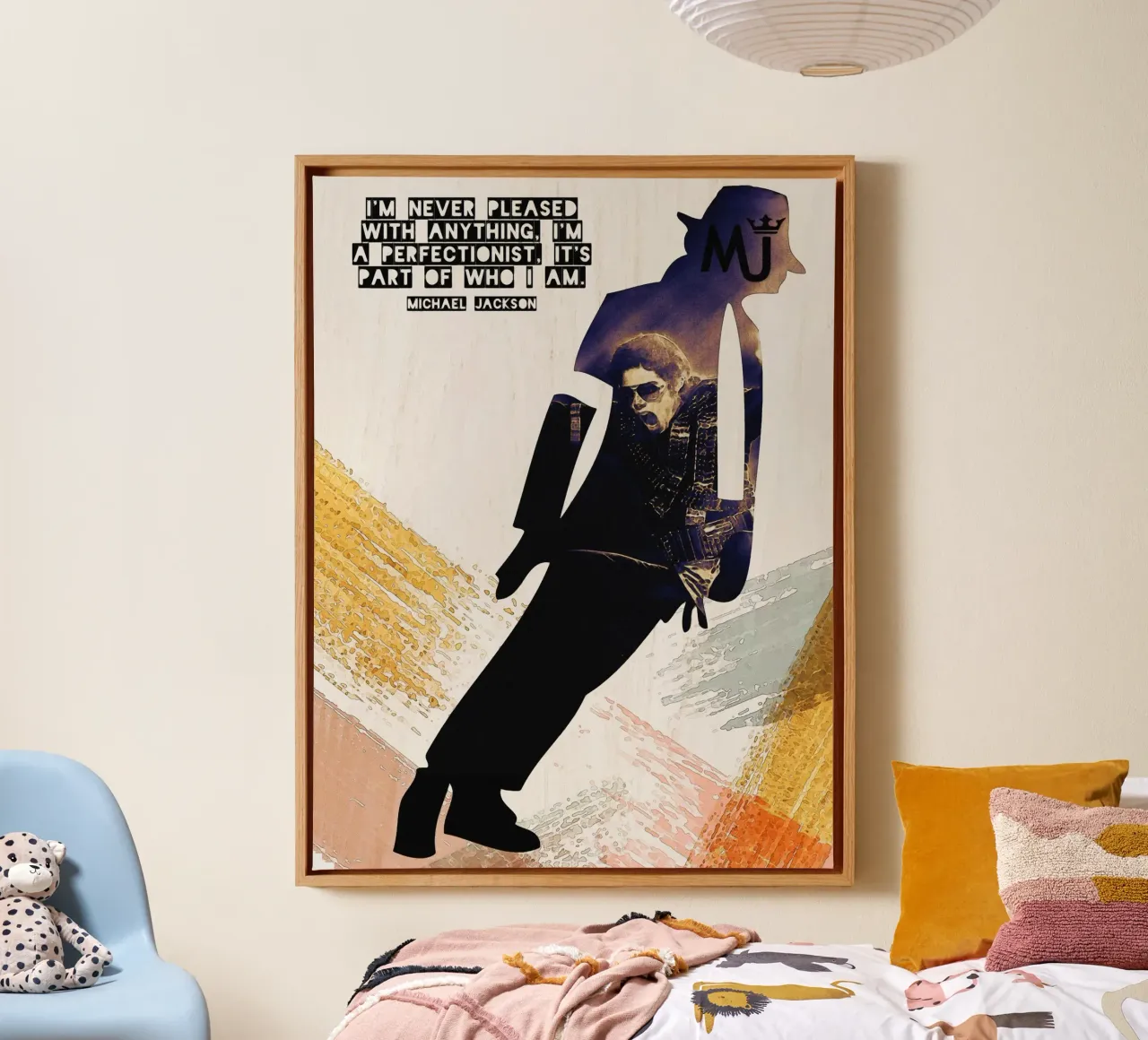 Michael Jackson Zitat Leinwand mit Schattenfugenrahmen von Gunawan Rb