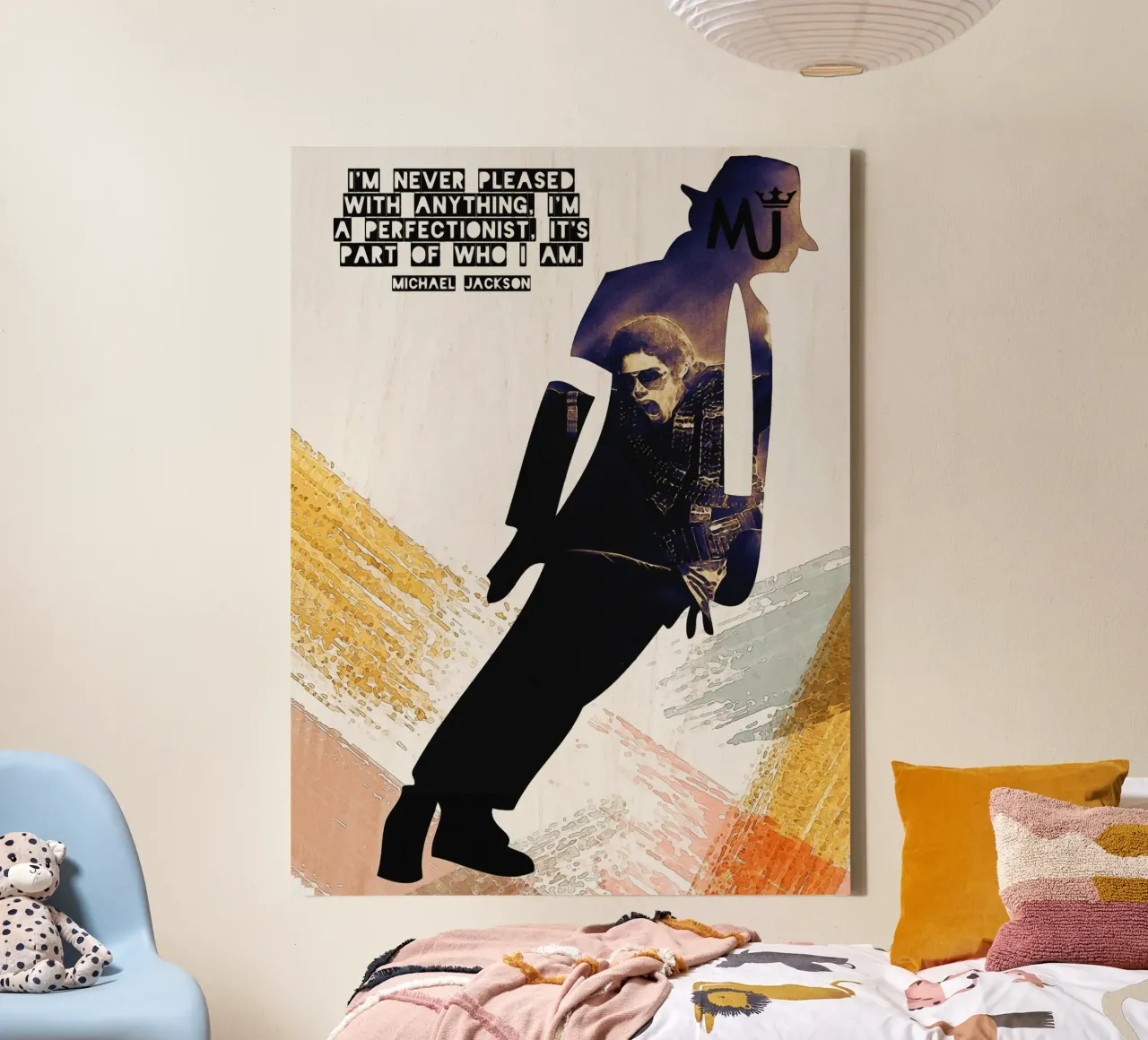 Michael Jackson Zitat Leinwand mit Schattenfugenrahmen von Gunawan Rb