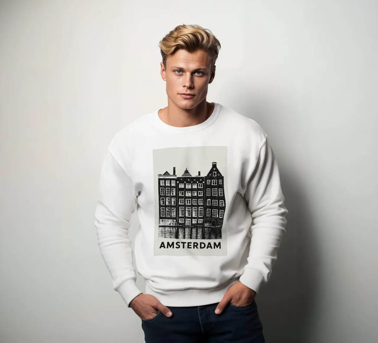 Amsterdam - Dutch Blockprint felpa da Studio Mooodz