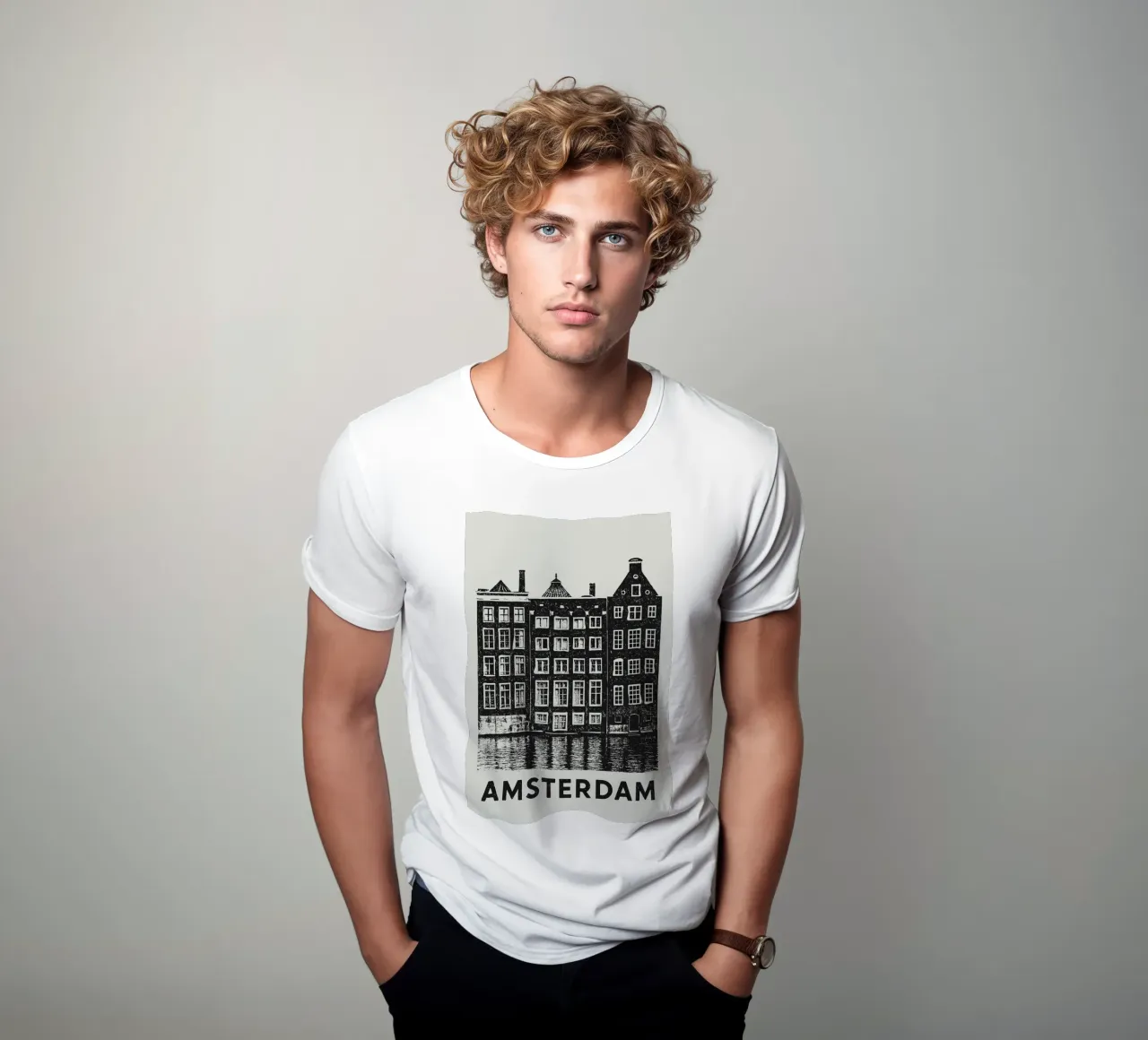 Amsterdam - Dutch Blockprint t-shirt da Studio Mooodz