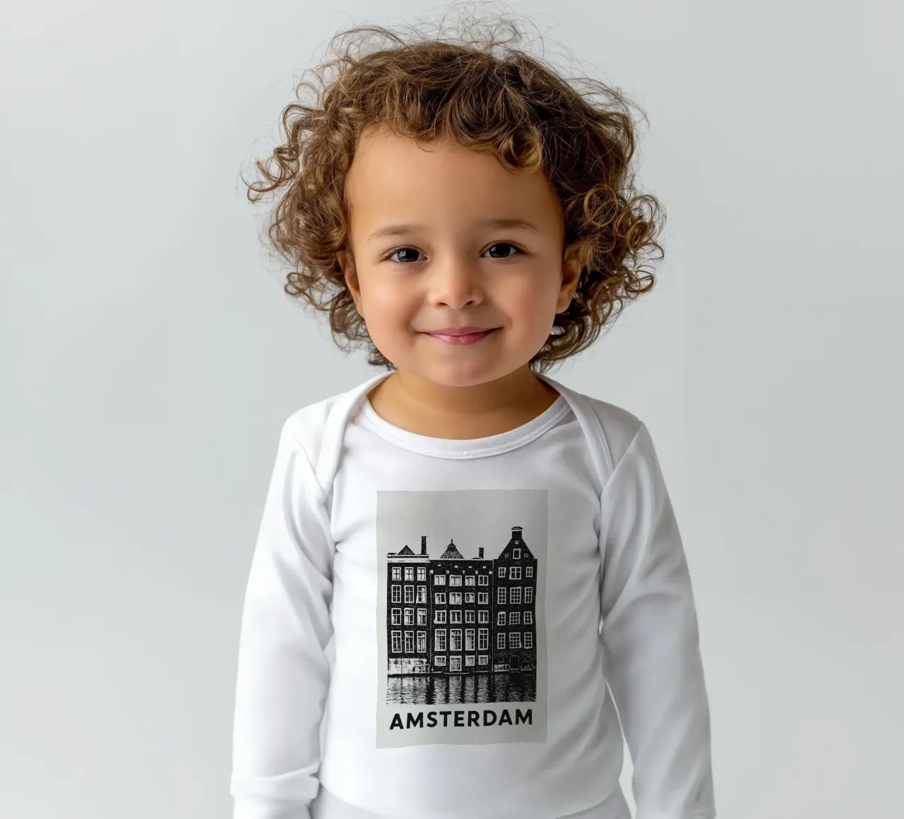 Amsterdam - Dutch Blockprint body neonato maniche lunghe da Studio Mooodz