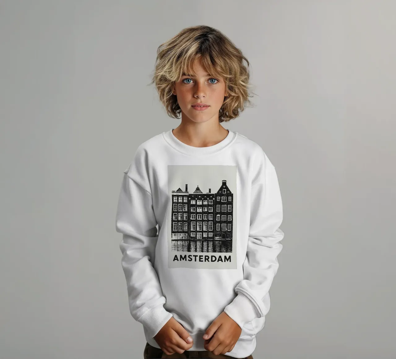 Amsterdam - Dutch Blockprint felpa bambino da Studio Mooodz