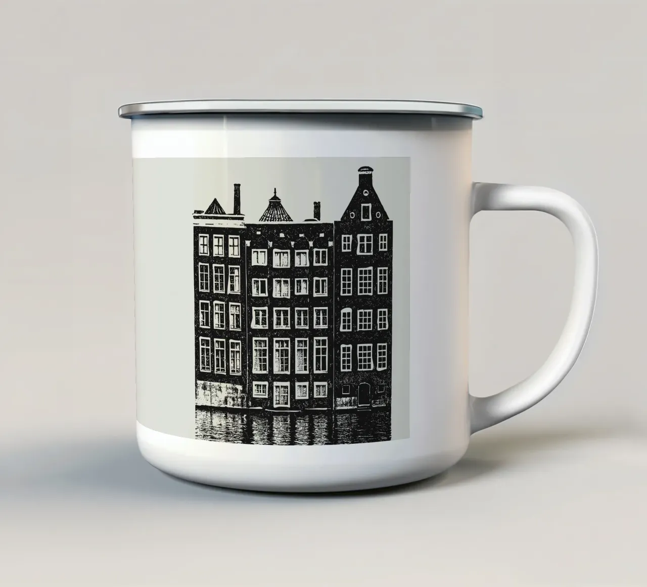 Amsterdam - Dutch Blockprint tazza in smalto da Studio Mooodz