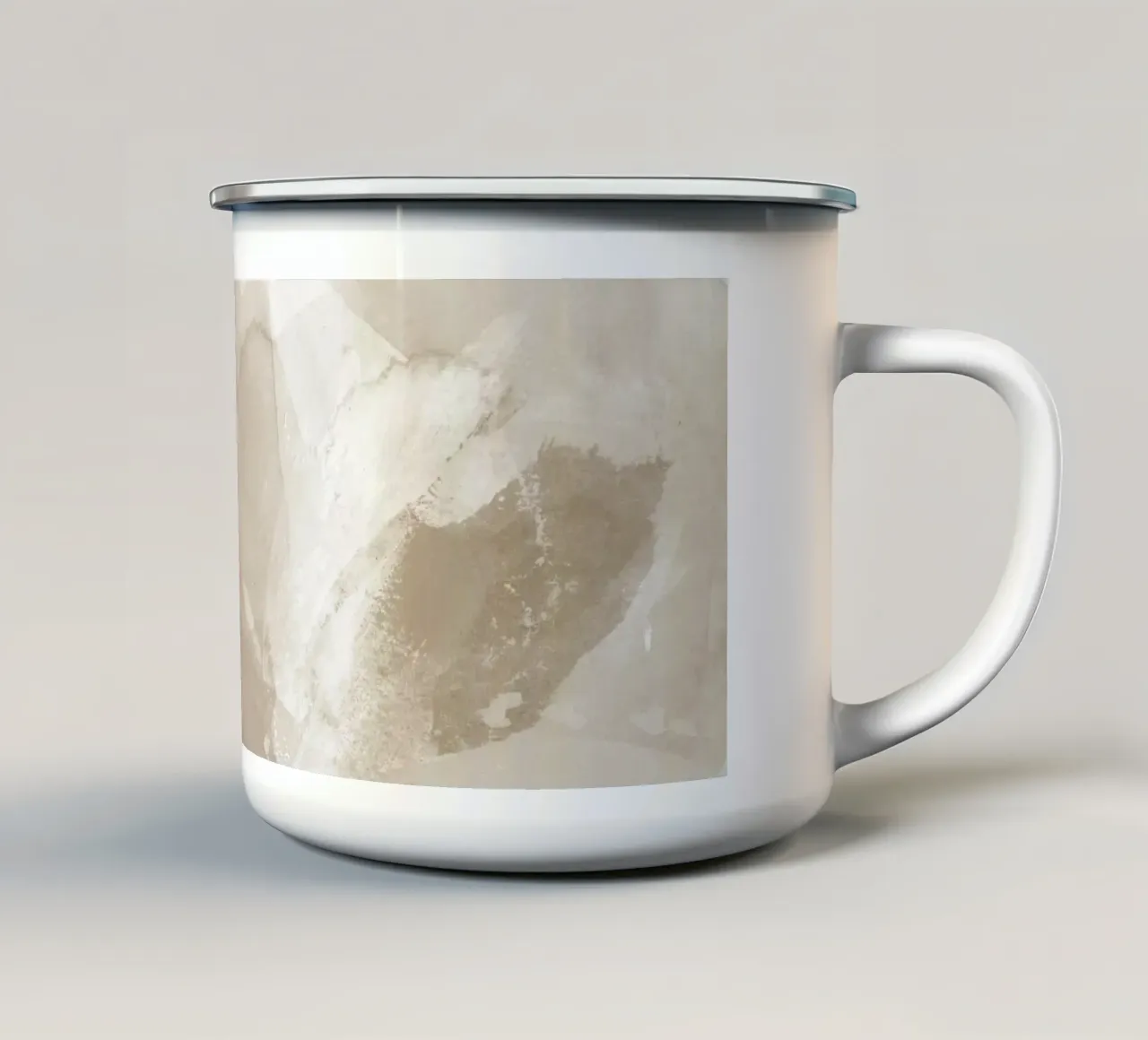Pennellate di beige 6 tazza in smalto da NouveauPrints
