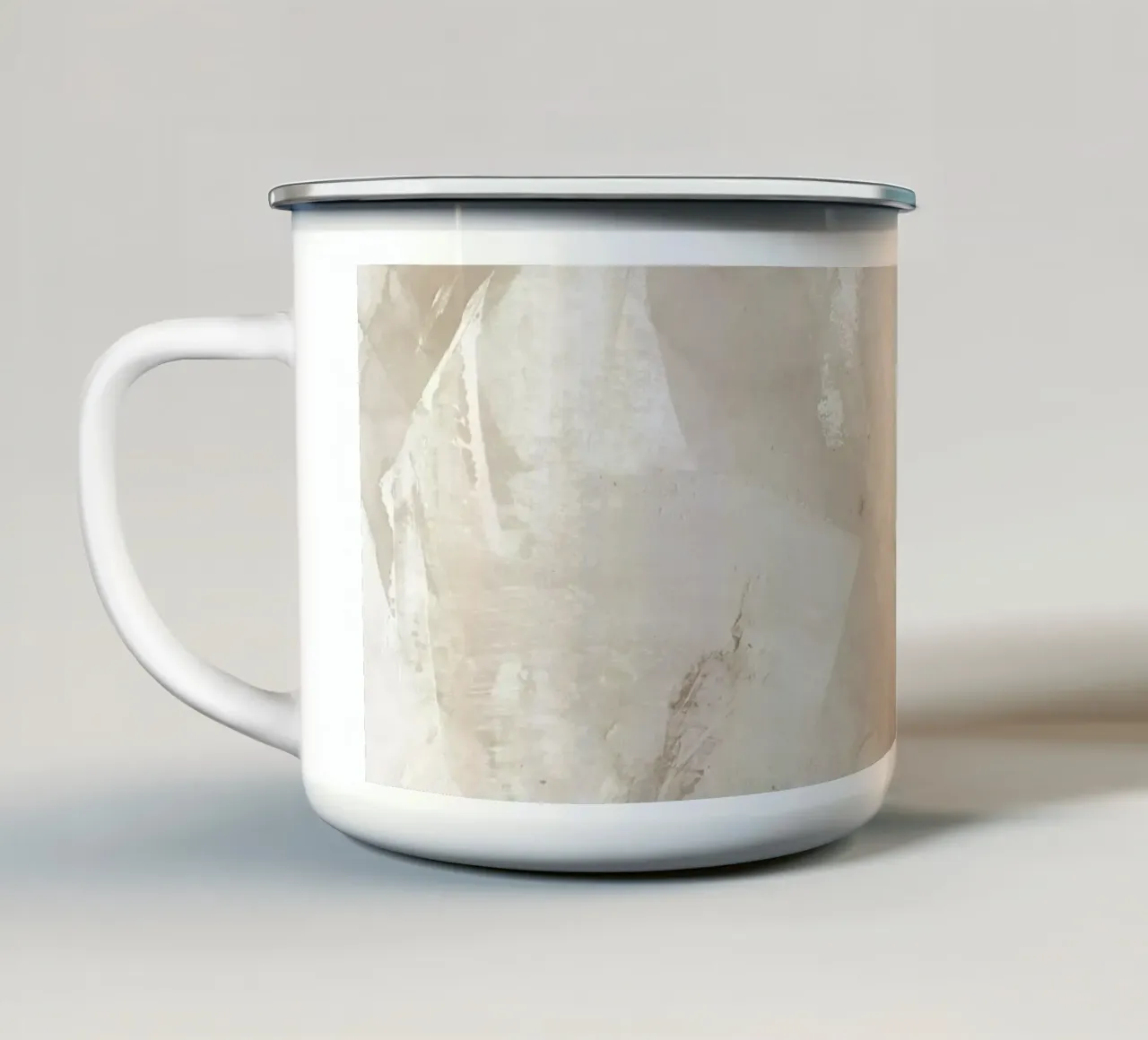 Pennellate di beige 6 tazza in smalto da NouveauPrints