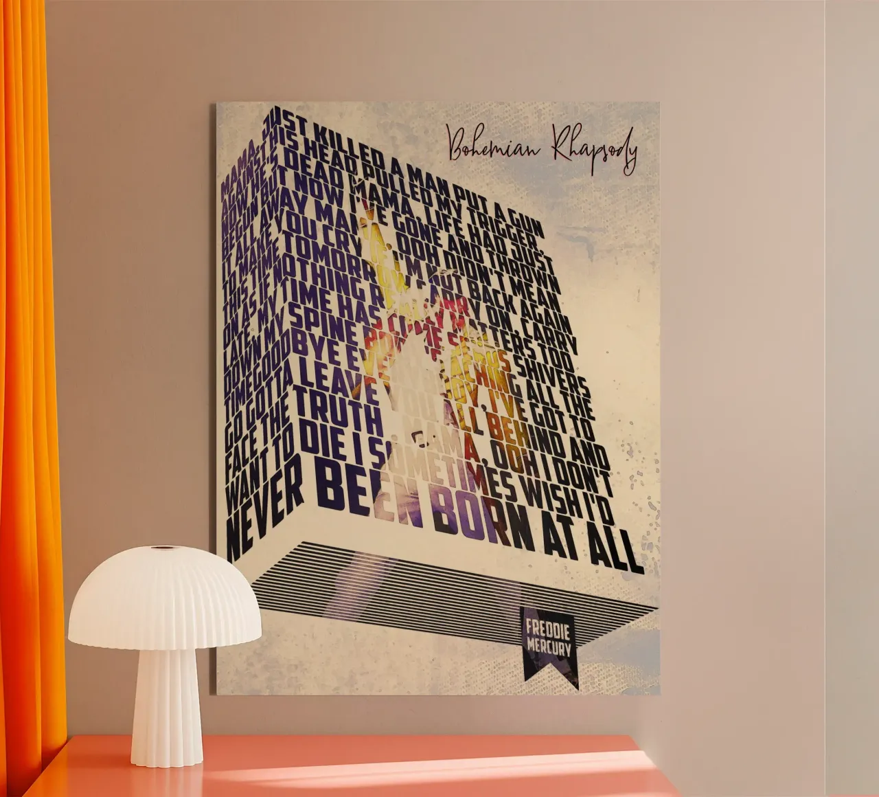 Bohemian Rhapsody (Libro dei testi) alluminio dibond da Gunawan Rb