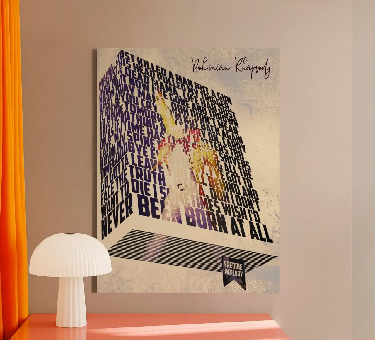 Bohemian Rhapsody (Libro dei testi) tela con Cornice a cassetta da Gunawan Rb