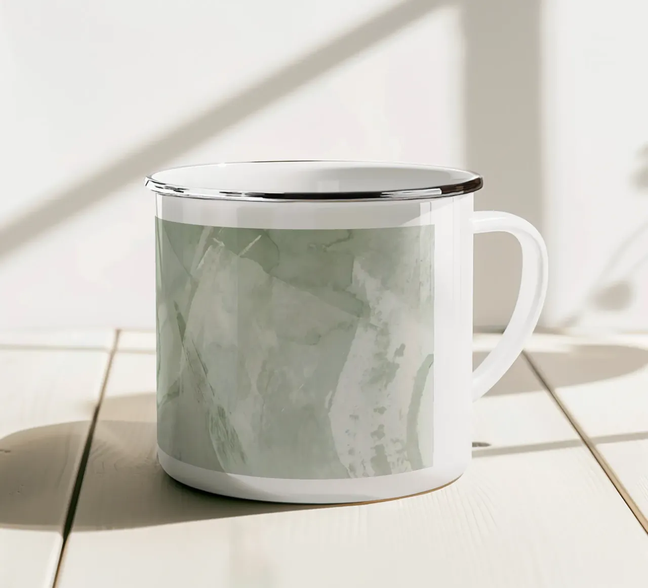 Pennellate di verde 4 tazza in smalto da NouveauPrints