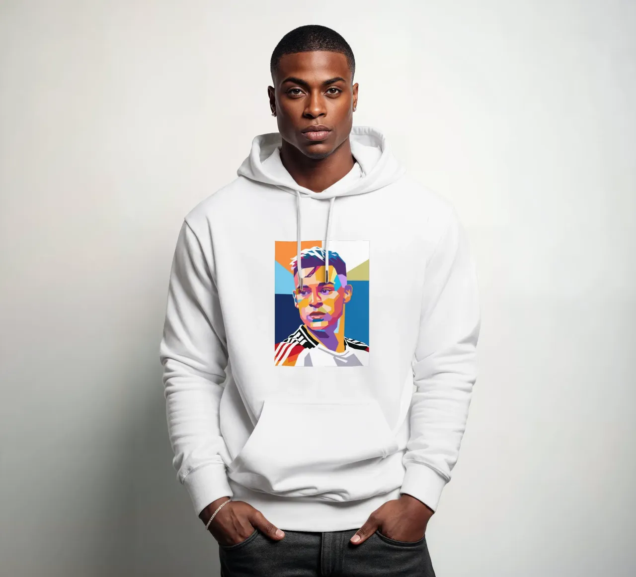 Ritratto pop art di Joshua Kimmich felpa con cappuccio da Hantamrata