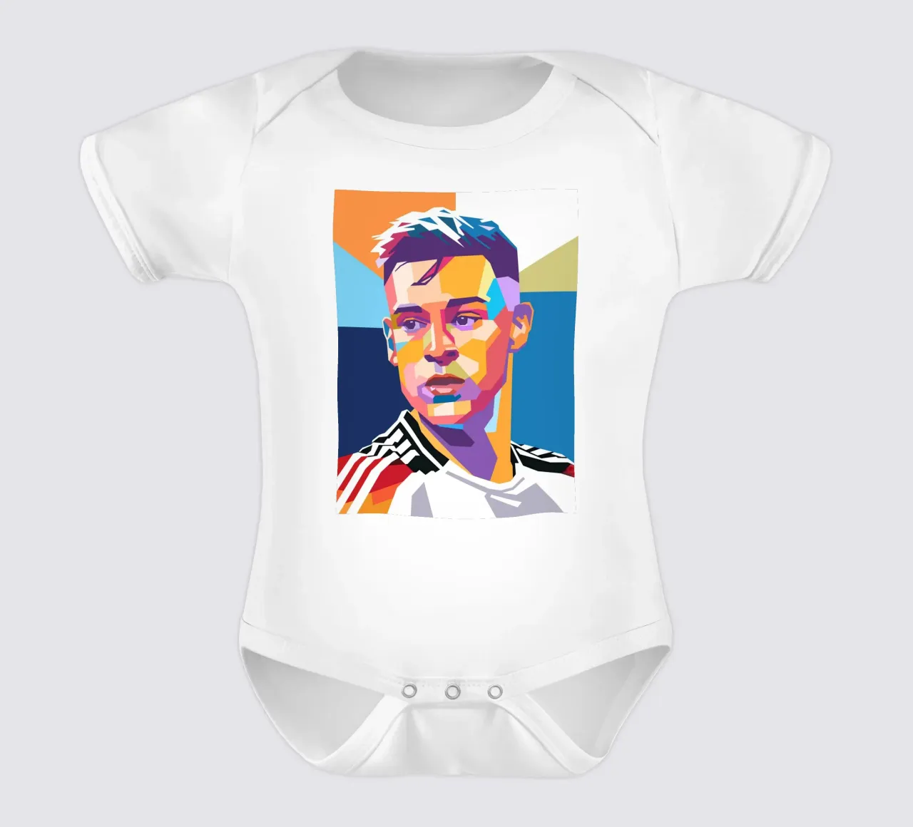 Ritratto pop art di Joshua Kimmich body neonato maniche corte da Hantamrata