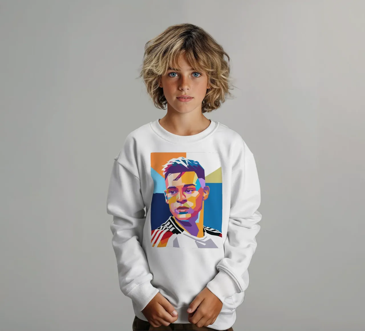 Ritratto pop art di Joshua Kimmich felpa bambino da Hantamrata