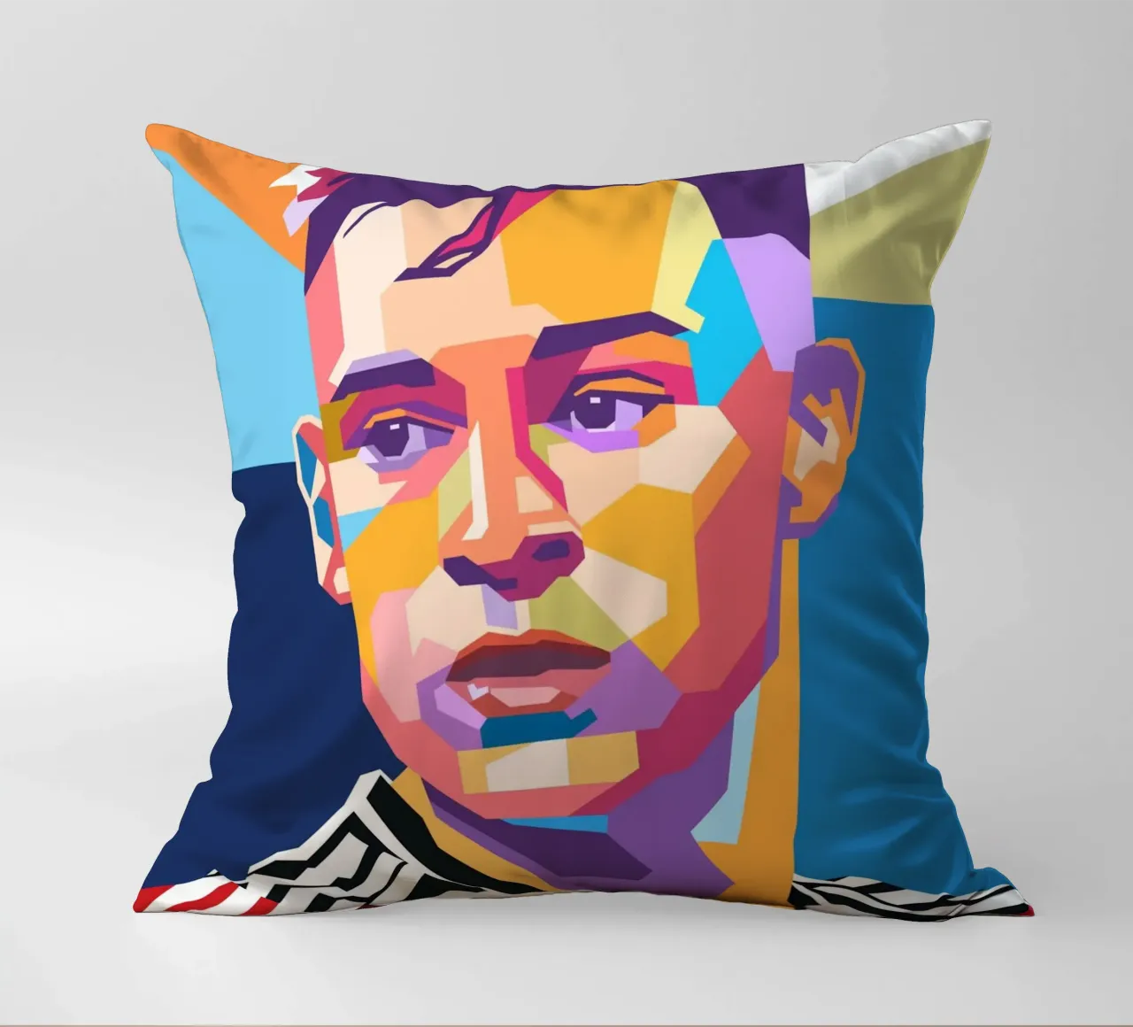 Retrato pop art de Joshua Kimmich cojín de Hantamrata