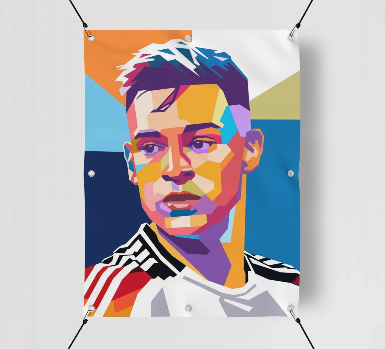 Ritratto pop art di Joshua Kimmich telo in pvc da Hantamrata