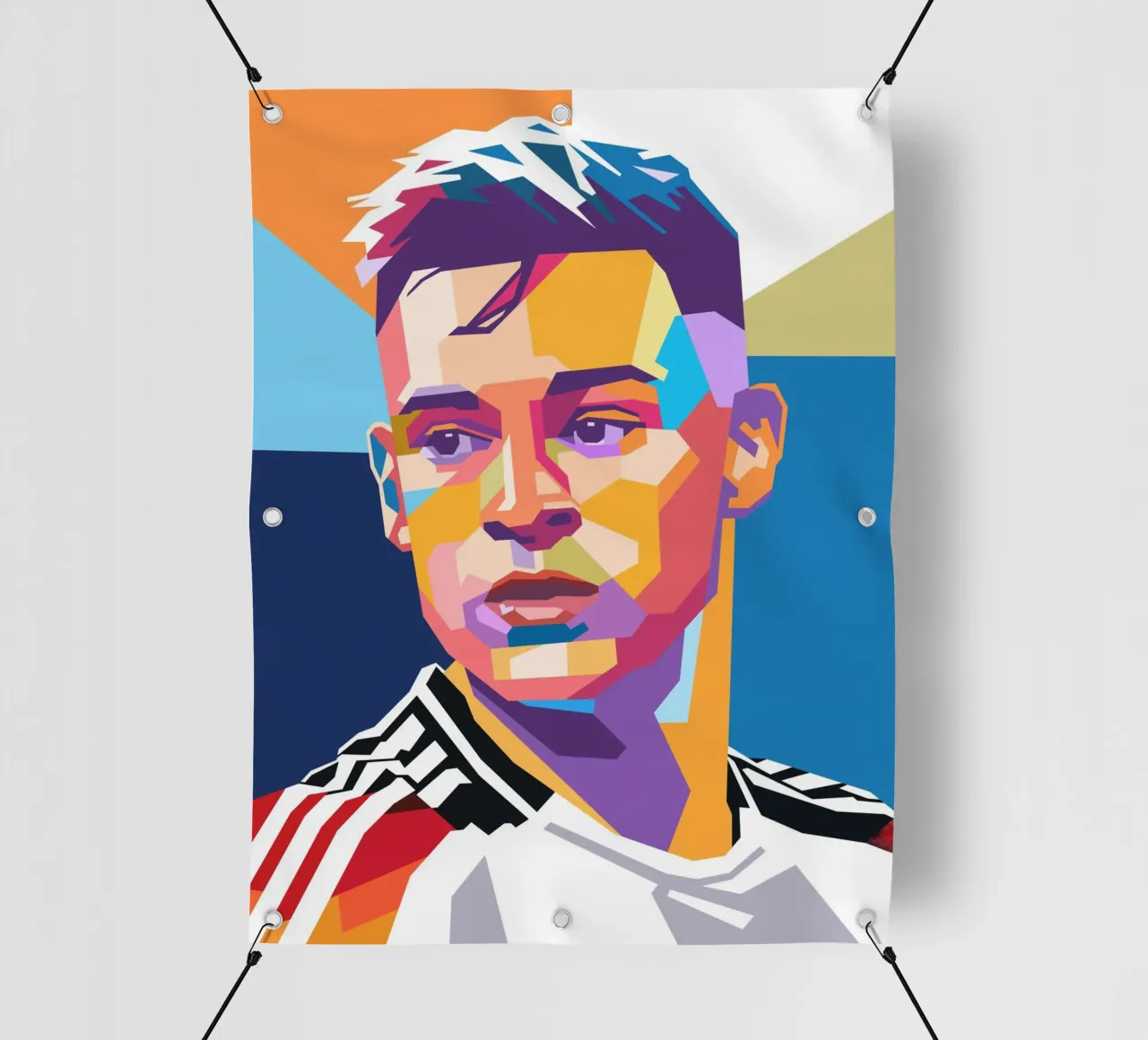 Ritratto pop art di Joshua Kimmich telo in pvc da Hantamrata