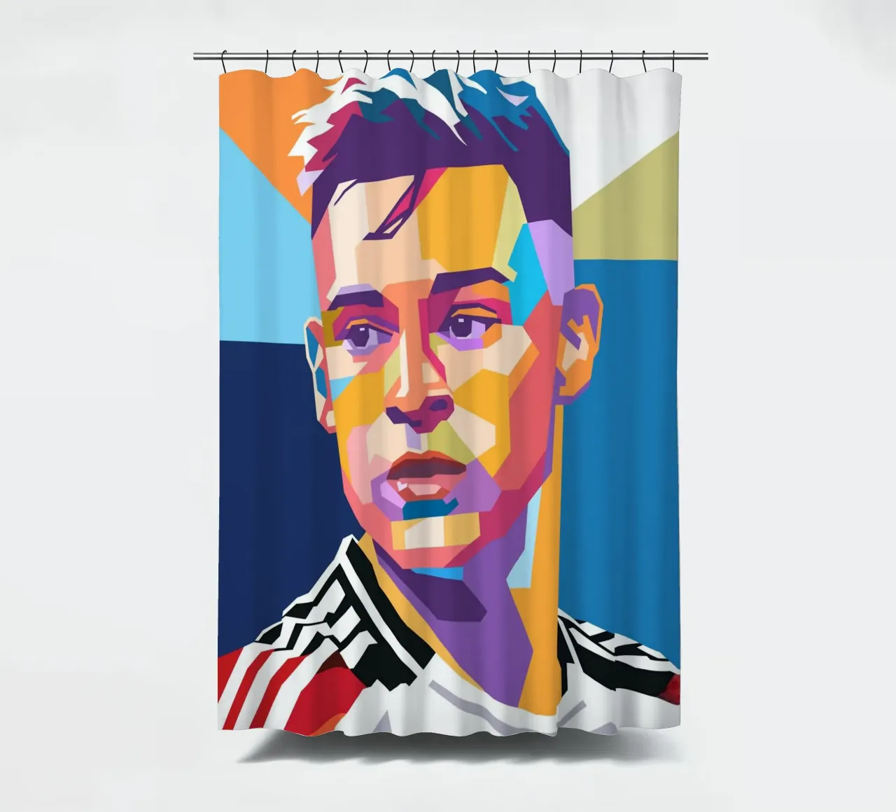 Ritratto pop art di Joshua Kimmich tenda da doccia da Hantamrata