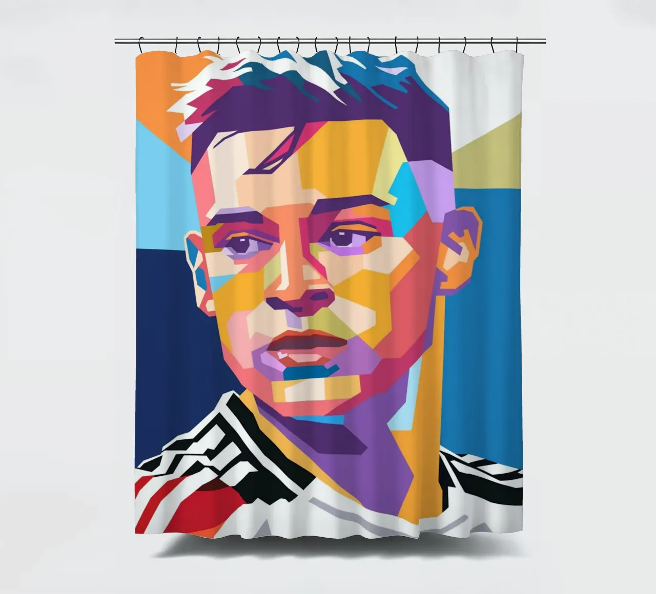 Ritratto pop art di Joshua Kimmich tenda da doccia da Hantamrata