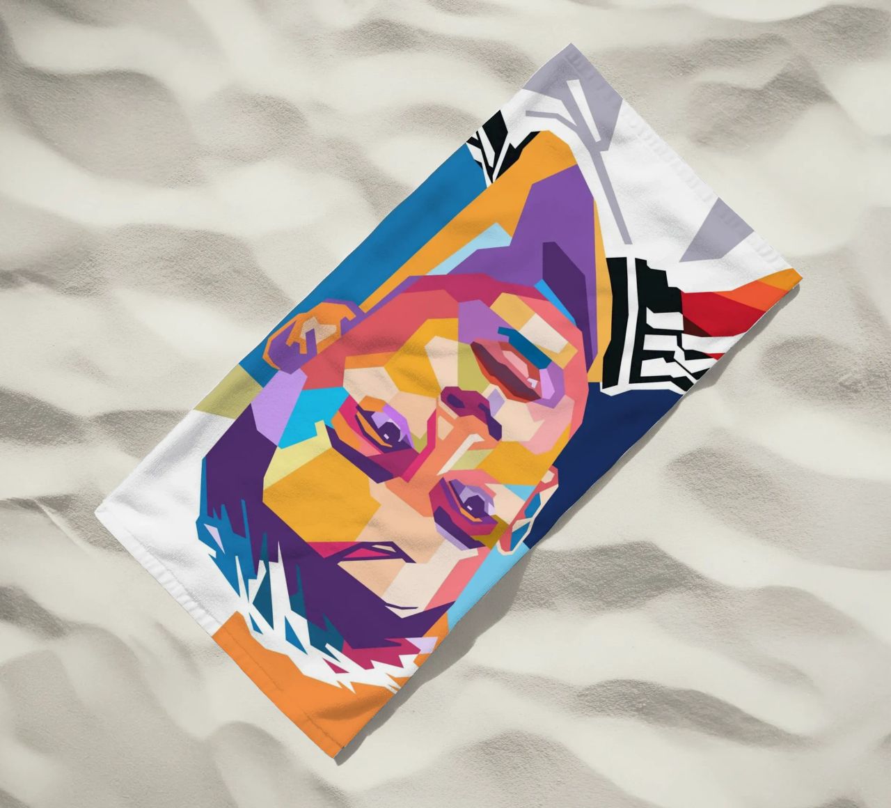 Ritratto pop art di Joshua Kimmich telo mare da Hantamrata