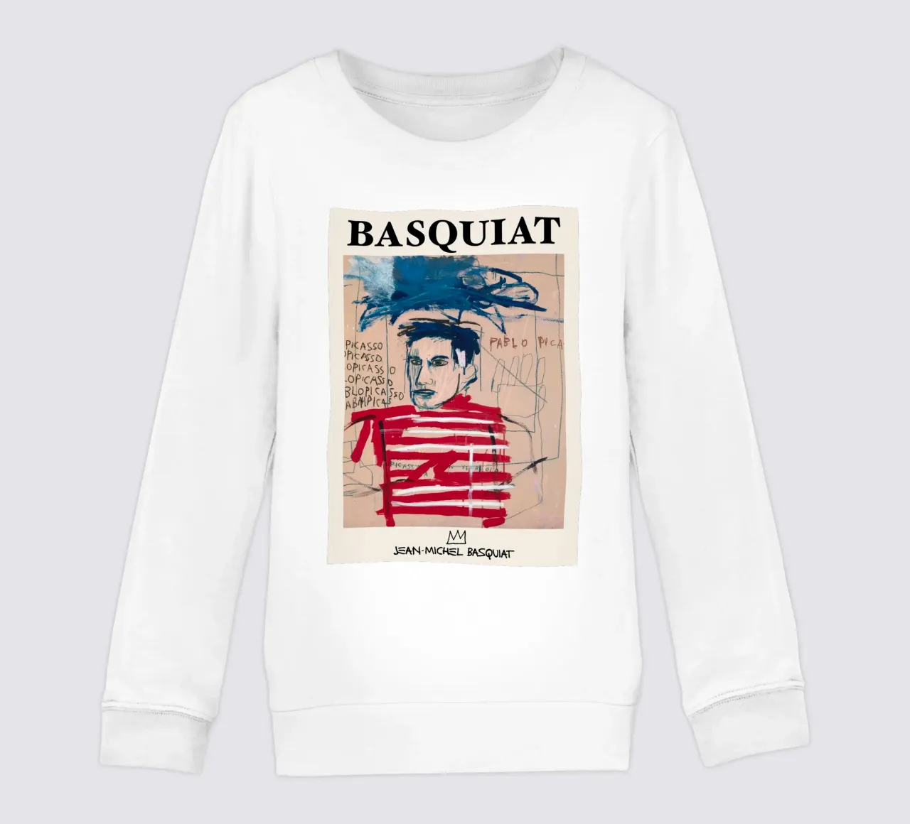 Basquiat "Senza titolo (Pablo Picasso)" Tributo neo-espressionista felpa bambino da NorwesClub
