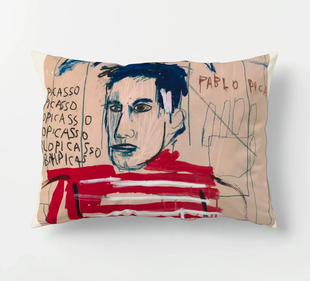 Basquiat "Untitled (Pablo Picasso)" Neo-Expressionist Tribut decorative cushion by NorwesClub