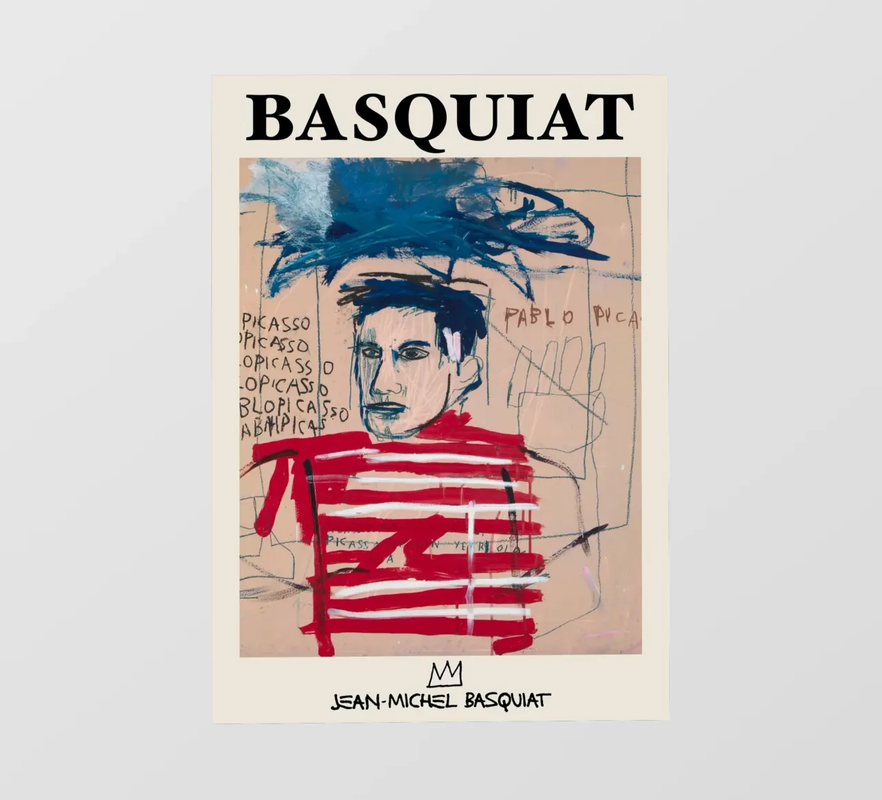 Basquiat "Senza titolo (Pablo Picasso)" Tributo neo-espressionista telo in pvc da NorwesClub