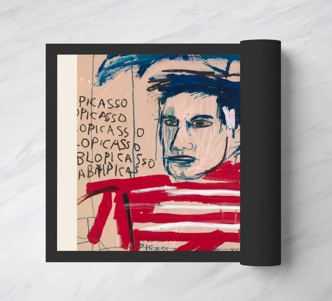 Basquiat "Senza titolo (Pablo Picasso)" Tributo neo-espressionista zerbino da NorwesClub