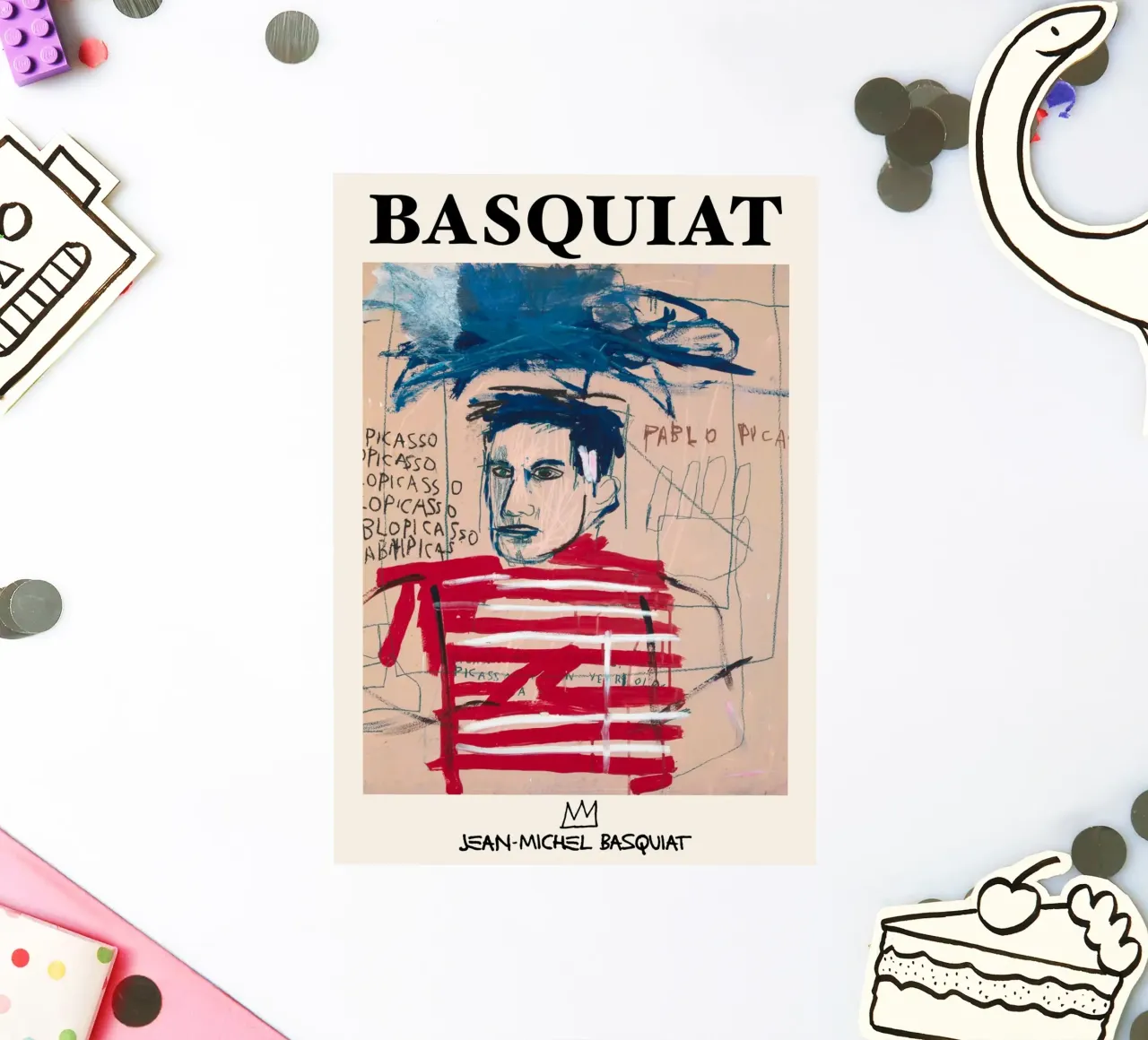 Basquiat "Sans titre (Pablo Picasso)" Hommage néo-expressionniste autocollant de NorwesClub