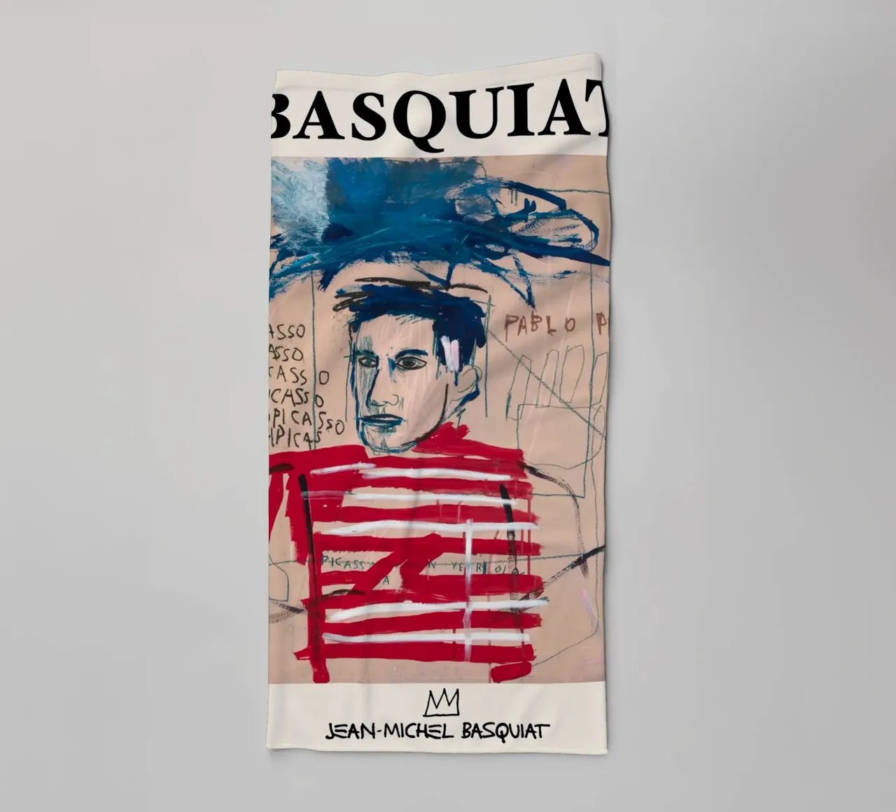 Basquiat "Senza titolo (Pablo Picasso)" Tributo neo-espressionista asciugamano da bagno da NorwesClub