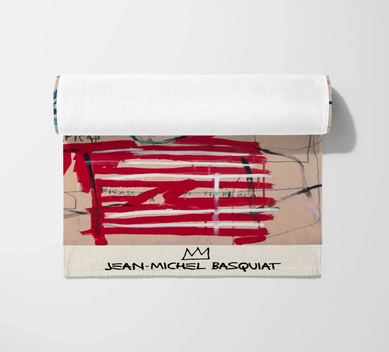 Basquiat "Untitled (Pablo Picasso)" Neo-Expressionist Tribut beach towel by NorwesClub