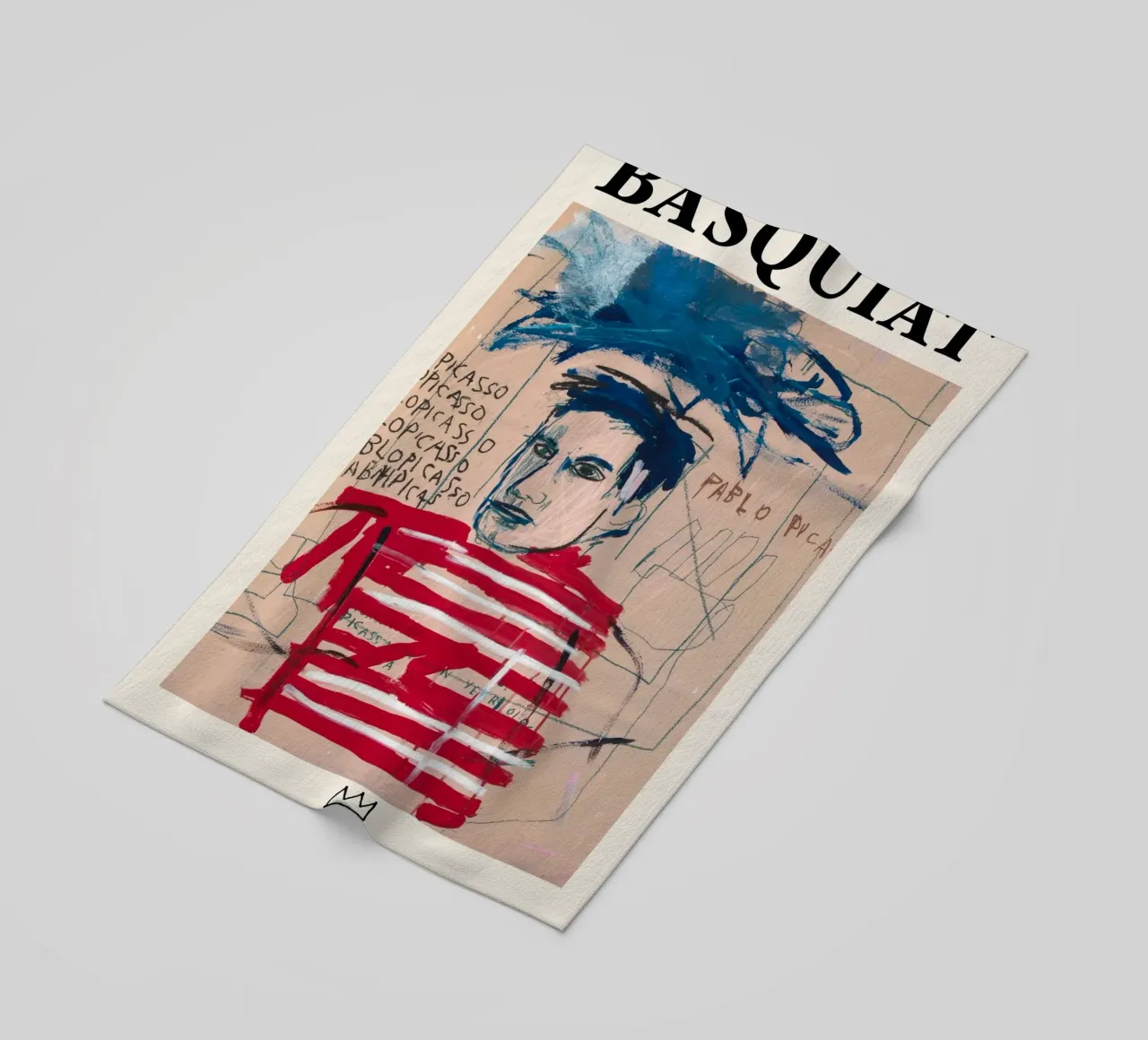 Basquiat "Untitled (Pablo Picasso)" Neo-Expressionist Tribut beach towel by NorwesClub