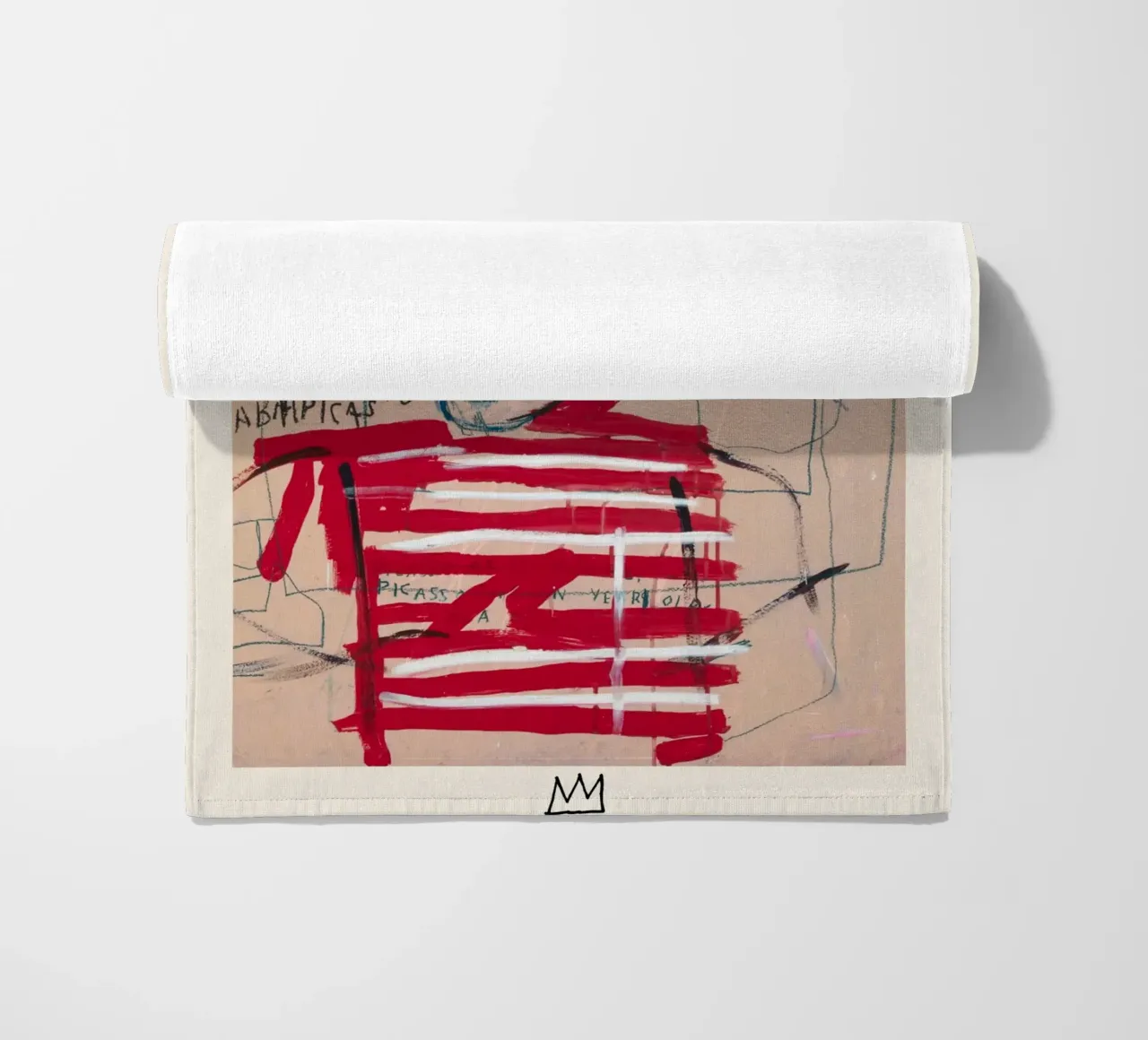 Basquiat "Untitled (Pablo Picasso)" Neo-Expressionist Tribut beach towel by NorwesClub