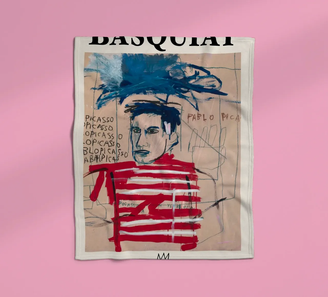 Basquiat "Senza titolo (Pablo Picasso)" Tributo neo-espressionista coperta in pile da NorwesClub