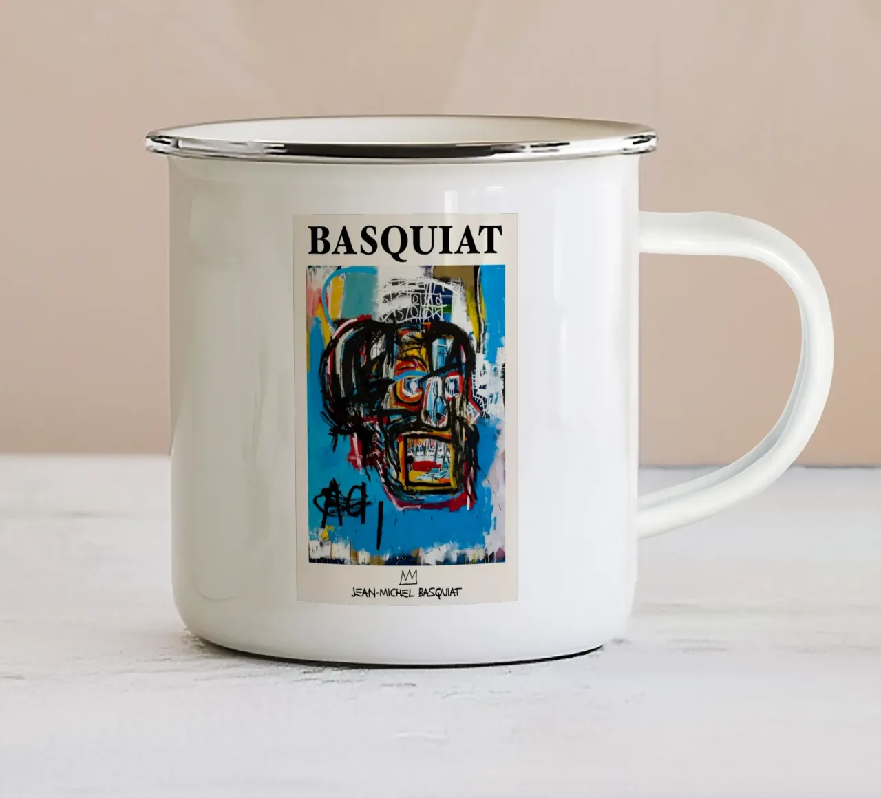Basquiat "Sans titre (crâne)" Chef-d'œuvre néo-expressionniste 19 mug en émail de NorwesClub