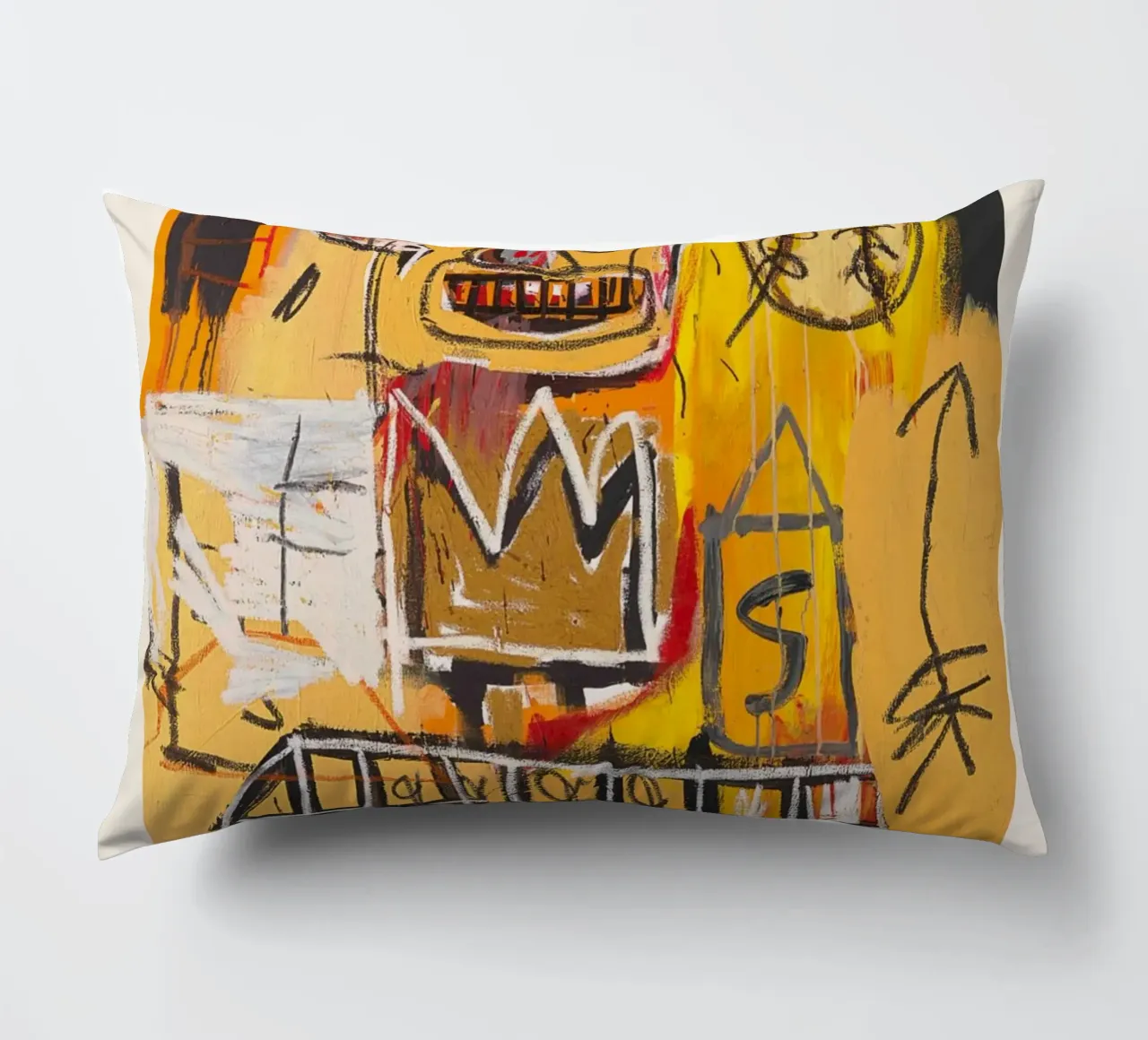 Basquiat "Senza titolo (Cranio e corona)" Potenza neo-espressionista cuscino da NorwesClub