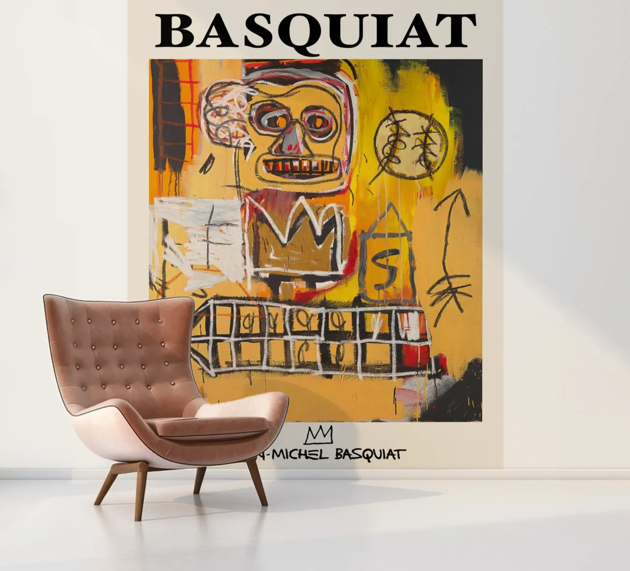 Basquiat "Sin título (calavera y corona)" Poder neoexpresionista papel para pared de NorwesClub