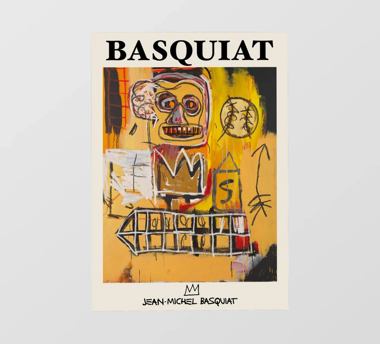 Basquiat "Senza titolo (Cranio e corona)" Potenza neo-espressionista telo in pvc da NorwesClub
