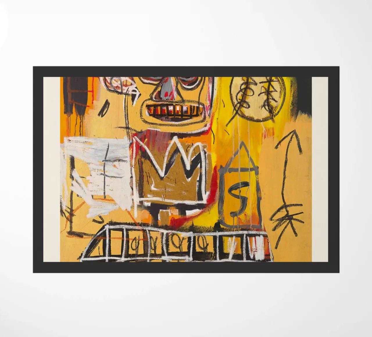 Basquiat "Senza titolo (Cranio e corona)" Potenza neo-espressionista zerbino da NorwesClub